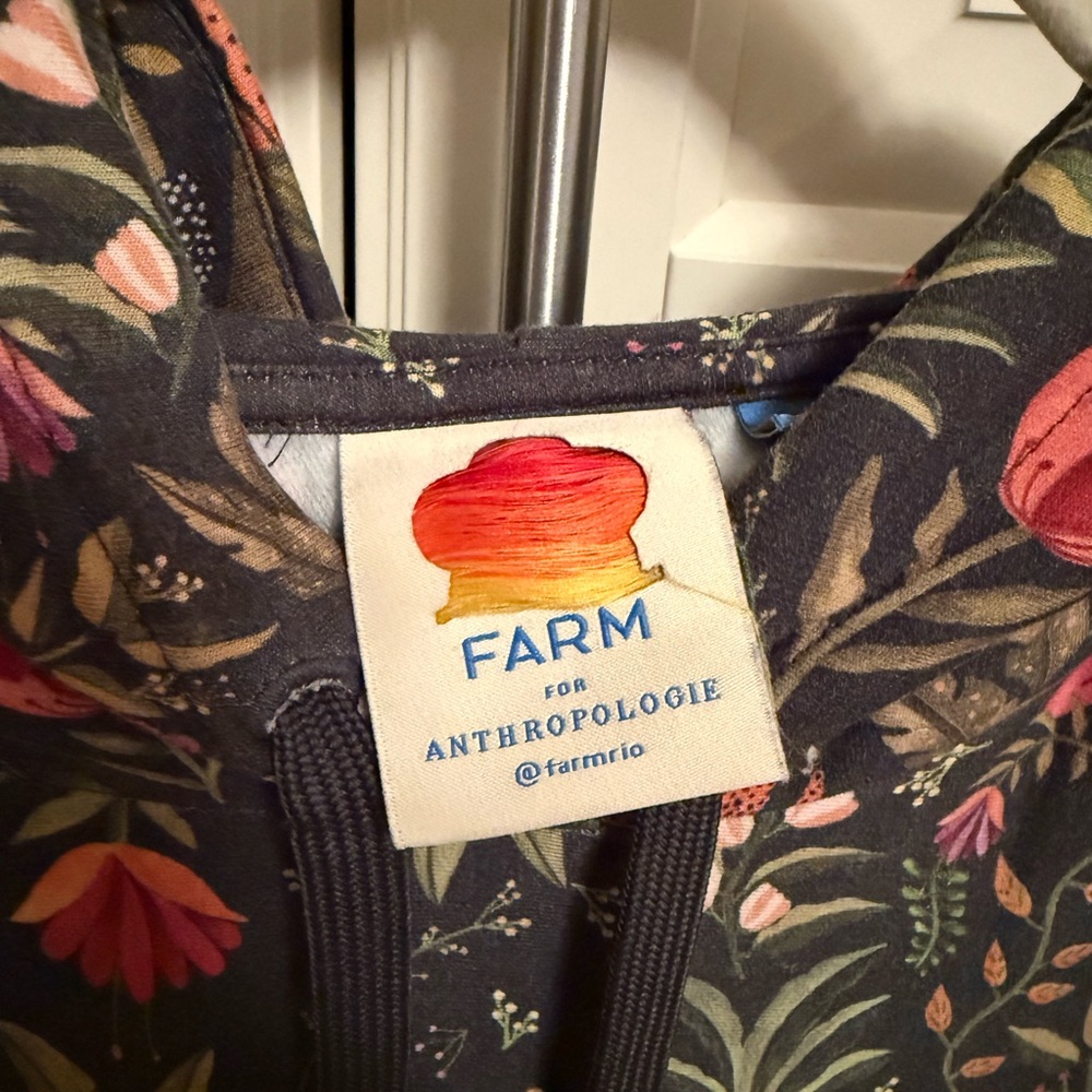 Anthropologie Farm Rio Green Floral Tropical Hoodie - Picture 4 of 5